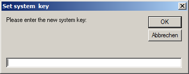 Neuen Systemschlüssel eingeben